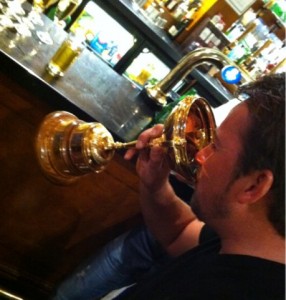 Graeme McDowell enjoys a drink from the Ryder Cup