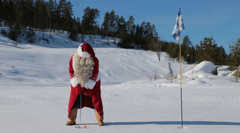 Santa in the snow