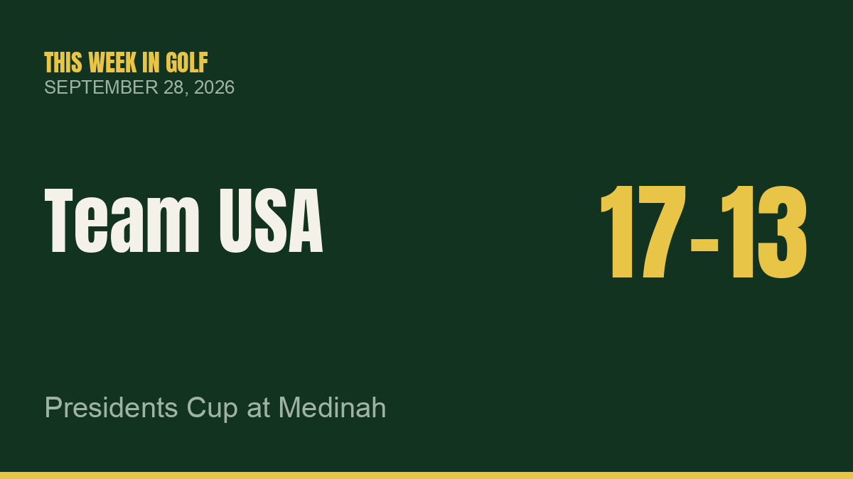 This Week in Golf — September 28, 2026