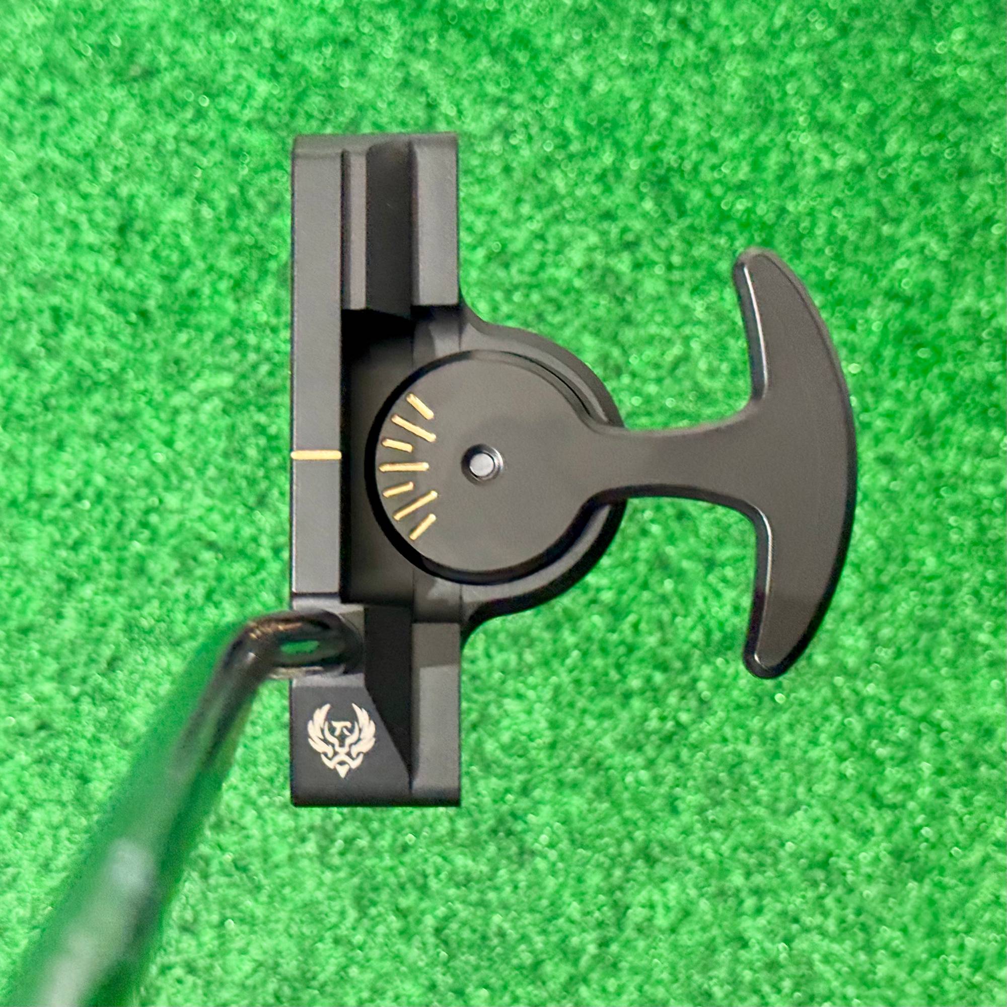 Killer Golf Artifact Blade EQ from above, showing the gold position marks on the Equilibrium dial